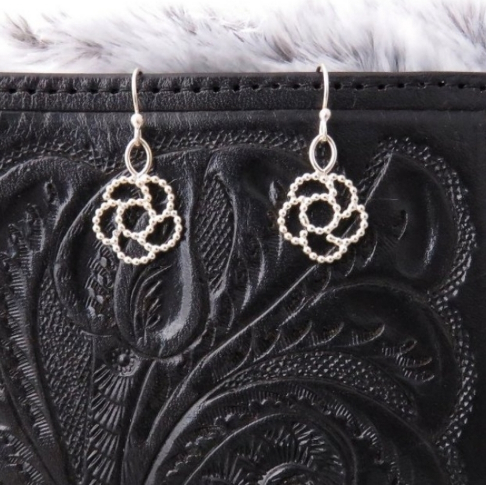 Silver Flower Earrings Handcrafted Granulated 925 Sterling Silver NWT